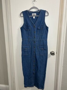 California Gold Rush Denim Button Down Dress
